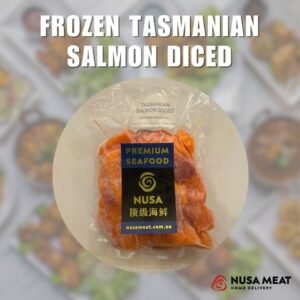 frozen tasmanian salmon diced